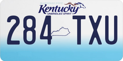 KY license plate 284TXU