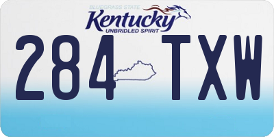 KY license plate 284TXW