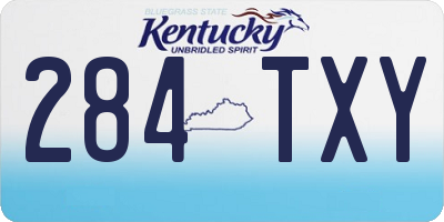 KY license plate 284TXY