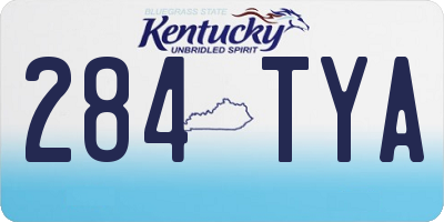 KY license plate 284TYA