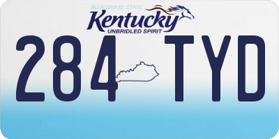 KY license plate 284TYD
