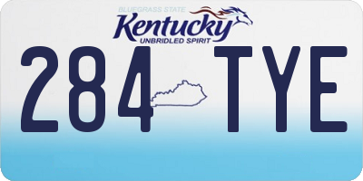 KY license plate 284TYE
