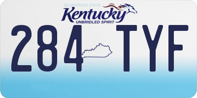 KY license plate 284TYF