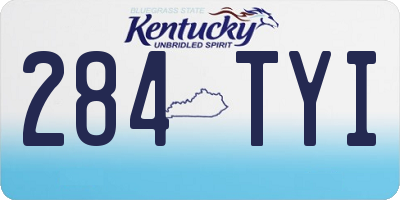 KY license plate 284TYI