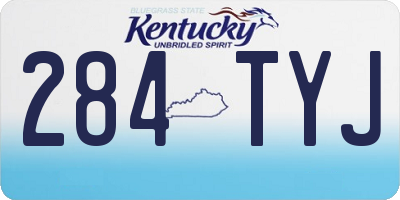KY license plate 284TYJ