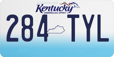 KY license plate 284TYL