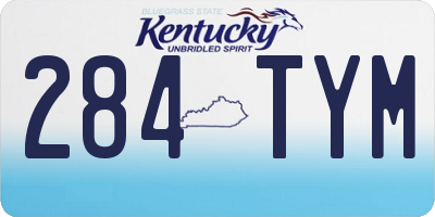 KY license plate 284TYM