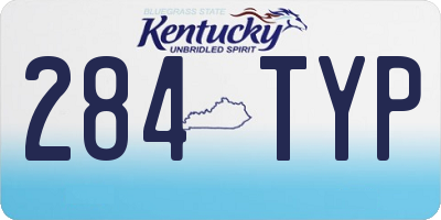 KY license plate 284TYP