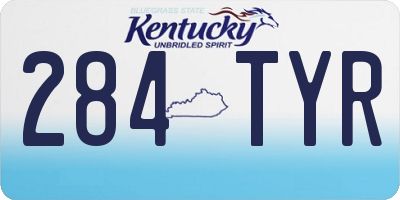 KY license plate 284TYR