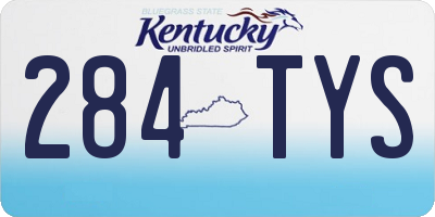 KY license plate 284TYS
