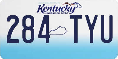 KY license plate 284TYU