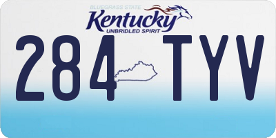 KY license plate 284TYV