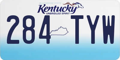 KY license plate 284TYW
