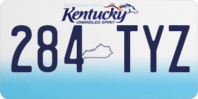 KY license plate 284TYZ