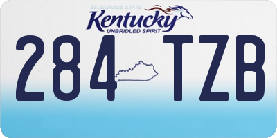 KY license plate 284TZB