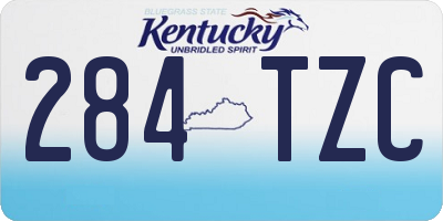 KY license plate 284TZC