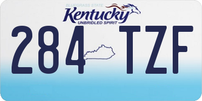 KY license plate 284TZF
