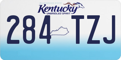 KY license plate 284TZJ
