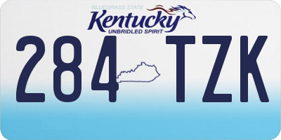 KY license plate 284TZK