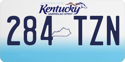 KY license plate 284TZN