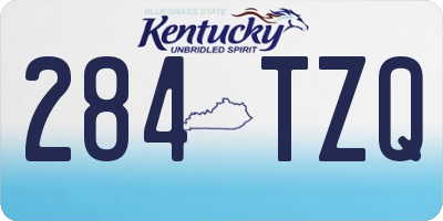 KY license plate 284TZQ