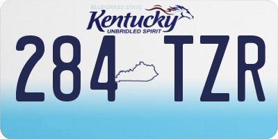 KY license plate 284TZR