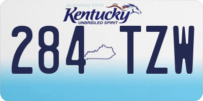 KY license plate 284TZW