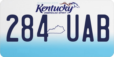 KY license plate 284UAB