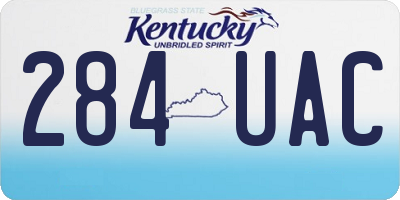 KY license plate 284UAC