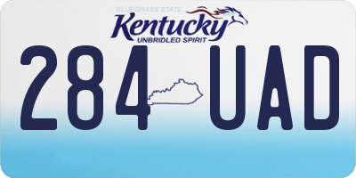 KY license plate 284UAD