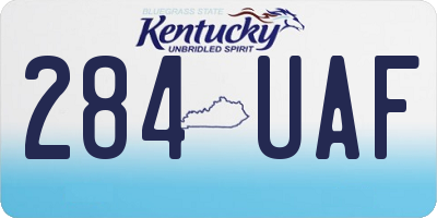 KY license plate 284UAF
