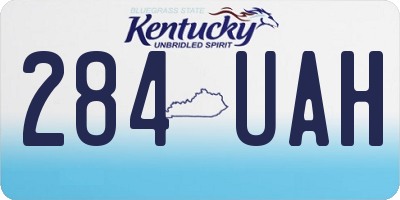 KY license plate 284UAH