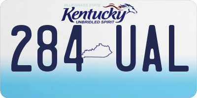 KY license plate 284UAL