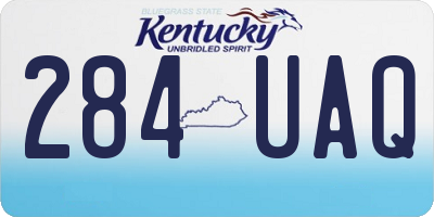 KY license plate 284UAQ