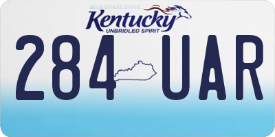KY license plate 284UAR