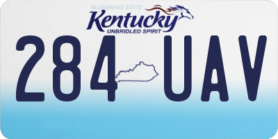 KY license plate 284UAV