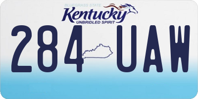 KY license plate 284UAW