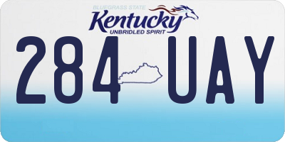 KY license plate 284UAY