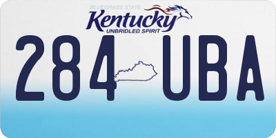 KY license plate 284UBA