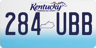 KY license plate 284UBB