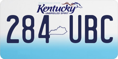 KY license plate 284UBC