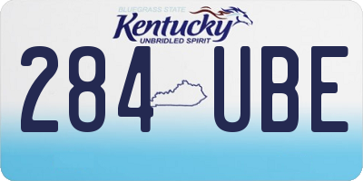 KY license plate 284UBE