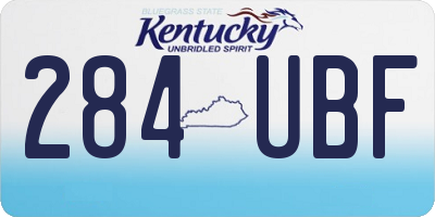 KY license plate 284UBF