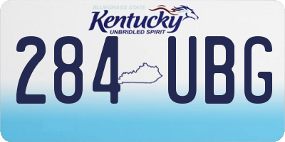 KY license plate 284UBG