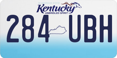 KY license plate 284UBH