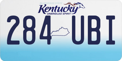 KY license plate 284UBI