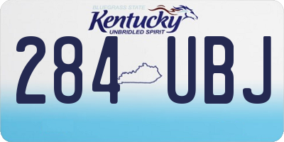 KY license plate 284UBJ