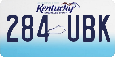 KY license plate 284UBK