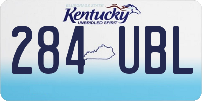 KY license plate 284UBL
