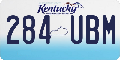 KY license plate 284UBM